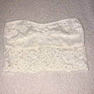 Lace cream white bra